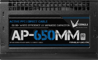   Formula ATX 650W AP-650 80 PLUS WHITE (20+4pin) APFC 120mm fan 6xSATA RTL