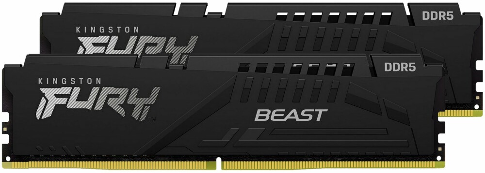 Оперативная память 32Gb DDR5 5200MHz Kingston Fury Beast (KF552C40BBK2-32) (2x16Gb KIT) 32 Гб, 2 модуля DDR5, 41600 Мб/с, CL40, 1.25 В, XMP профиль, радиатор