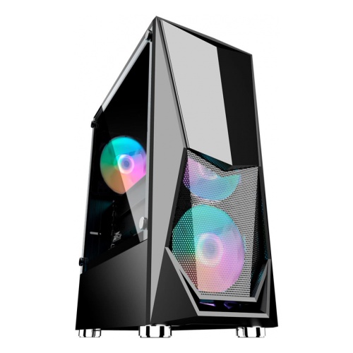  1STPLAYER DK-3 BLACK / ATX, tempered glass / 3x 120mm LED fans inc. / DK-3-BK-3G6