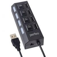 USB- Perfeo PF-H030 Black 4 Port