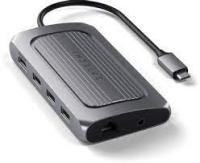 USB-��� Satechi USB4 Multiport Adapter with 8K HDMI (2xUSB 3.2, 1x USB 2.0, 1xUSB Type-C, 1xHDMI, RJ-45, Micro/SD, Audio Jack) ����� ������ (ST-U4MA3M)