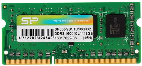   8Gb DDR-III 1600MHz Silicon Power SO-DIMM (SP008GBSTU160N02)