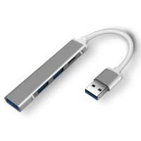 USB-хаб ORIENT CU-324, USB 3.0 (USB 3.1 Gen1)/USB 2.0 HUB 4 порта: 1xUSB3.0 + 2xUSB2.0 + 1xUSB2.0 Type-C, USB штекер тип А, алюминиевый корпус, серебристый (31236)
