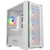  Powercase ByteFlow Micro White, Tempered Glass, 4 120mm ARGB fans, ARGB HUB, , mATX  (CAMBFW-A4)