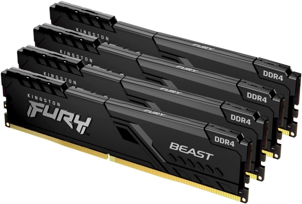   64Gb Kingston Fury Beast Black DDR4 3200MHz  (KF432C16BB1K4/64) (4x16Gb KIT) retail