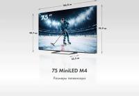 ��������� LED Haier 75" 75 MiniLED M4 Frameless ����������� 4K Ultra HD 60Hz MEMC DVB-T DVB-T2 DVB-C DVB-S2 USB WiFi Smart TV