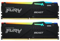  32Gb Kingston FURY Beast Black RGB, DDR5, DIMM, PC44800, 5600Mhz,  CL36, EXPO (Kit of 2) (KF556C36BBEAK2-32) (retail)