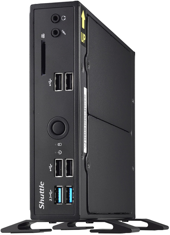 Платформа Shuttle Intel Celeron J4205U, 1800 МГц, DDR-4, без HDD, 2x1000 Мбит/с, Wi-Fi, Bluetooth, USB 3.1, D-Sub, HDMI, DisplayPort, COM, без ОС, чёрный (DS10U)