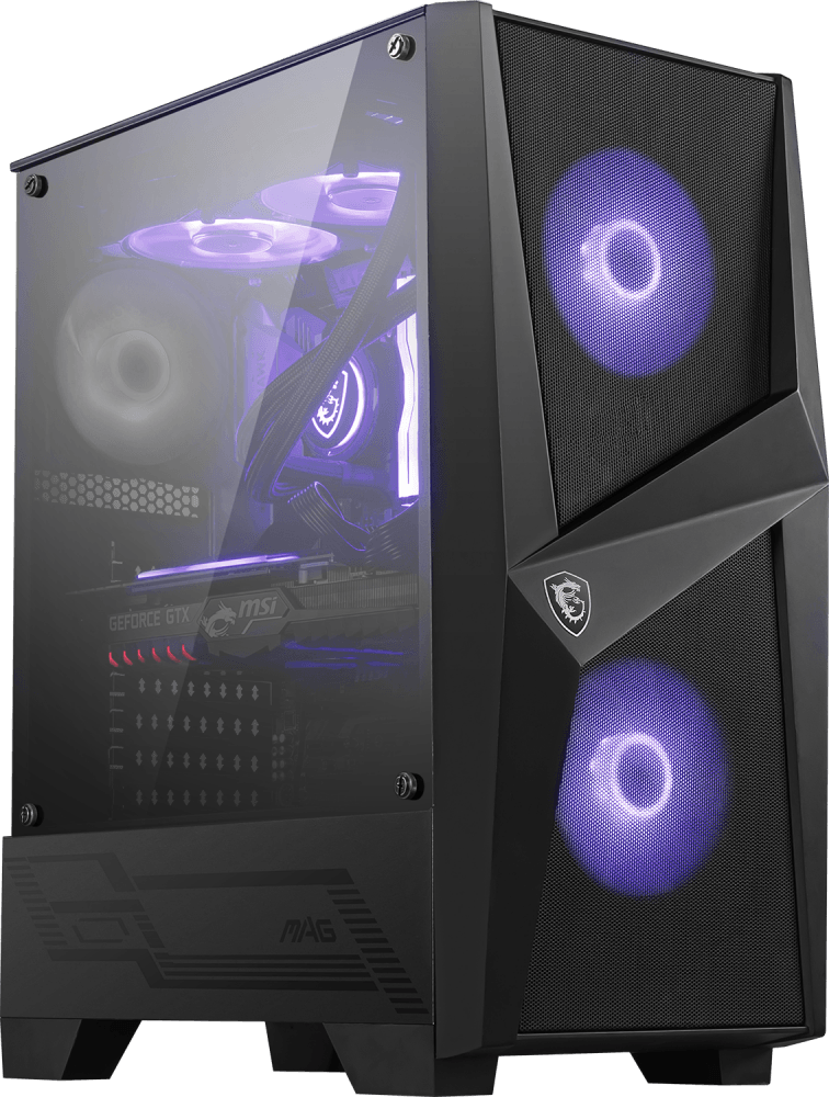  MSI MAG FORGE 100M / mid-tower, ATX, tempered glass side panel / 2x RGB 120mm & 1x 120mm fans inc. / MAG FORGE 100M