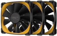   (3 .) Geometric Future Squama 2505BY Triple Pack / 120mm, 2000 RPM, 91.3 CFM, 35.06 dBA, Black&Yellow / 1F2505Y312001