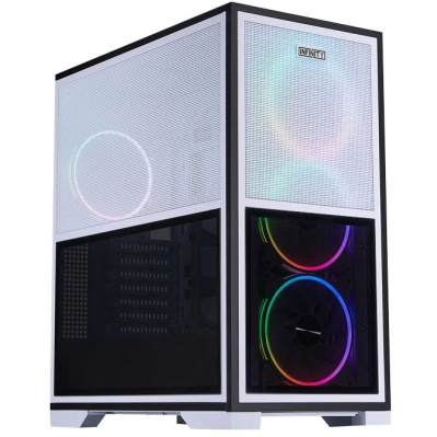 ������ 1STPLAYER INFINITY IF8 ARGB White / E-ATX / 4x140mm ARGB fans / IF8-WH-4FO7-14-W