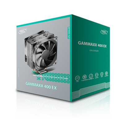  DeepCool GAMMAXX 400 EX LGA1700/1366/115X/AM4/AM3/+/AM2/+/FM2/+/FM1 TDP 180, PWM, DUAL Fan 120mm, 4 .   