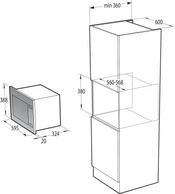 ������������� ���� Gorenje BM201AG1X 20�. 800�� ����������� ����� (������������)
