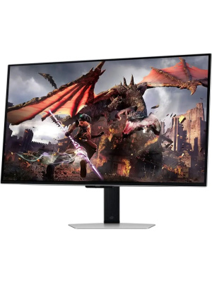 ������� SAMSUNG Odyssey OLED G8 G80SD S32DG800SI 32" UHD Smart OLED, 3840x2160, 240Hz, 0,03ms, 250�d/m, 1500000:1, HDR10 | 2xHDMI(2.1), DP(1.4), 2xUSB3.0 | HAS, Pivot, Swivel, InPSU, Speakers, Vesa 100, Silver