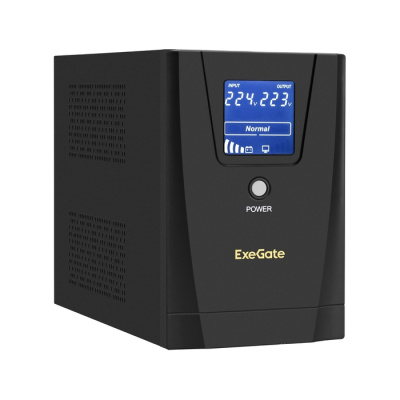 ��� ExeGate SpecialPro Smart LLB-1500.LCD.AVR.2SH.3C13.USB, 1500VA/950W, LCD, AVR, 2�Schuko+3�C13, USB, �����. ������, ������������� ������, Black