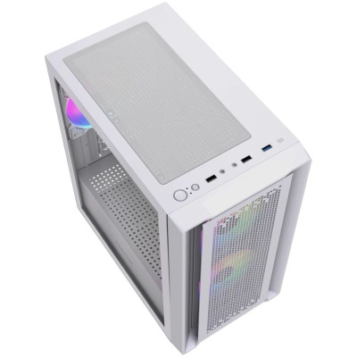 ������ Powercase Mistral SM04 ARGB, Tempered Glass, Front Nylon Filter, 3x120mm ARGB PWM fans, �����, mATX  (CMMSM04W-A3)