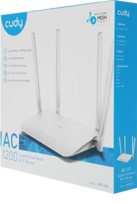 Wi-Fi ������ CUDY WR1300, Wi-Fi 5, AC1200, 2.4/5���, �����