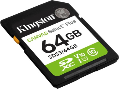 ���� ����� SDXC 64GB Kingston SDS3/64GB Canvas Select Plus w/o adapter