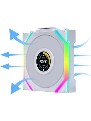 ���������� Lian Li UNI FAN SL WIRELESS LCD 120 Reverse Blade / 12RSLLCD1W1W WHITE / 120x124,5x28�� (1.6� LCD �������, PWM, ARGB, 1900 ��/��� (Max.), 31dBa) / G99.12RSLLCD1W1W.R0