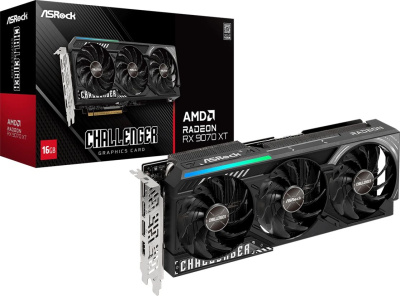 ���������� ASRock AMD Radeon RX 9070 XT CL 16G Challenger, GDDR6, Ret (RX9070XT CL 16G)