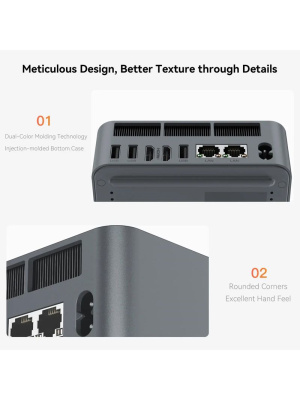 ����-�� Beelink EQR7-LP4, AMD Ryzen 7 7735U/24 �� LPDDR5/500 �� SSD/AMD Radeon Graphics/��� ��, ����� (BL/EQR7-LP4/7735U/24G/500G/2.5G*2)
