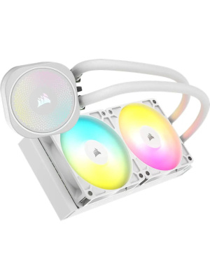 ������� ����������� ���������� Corsair NAUTILUS 240 ARGB (240mm, White, ARGB/ Fans: 2x120mm, 74.37CFM, 34dBA, 2100RPM/ S: 1851, 1700, AM5, AM4)
