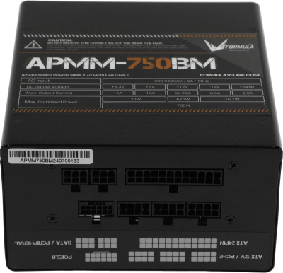 ���� ������� Formula ATX 750W APMM-750BM 80+ bronze (20+4pin) APFC 140mm fan 6xSATA Cab Manag RTL