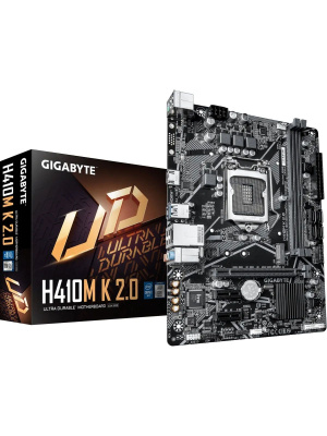 ����������� ����� Gigabyte H410M K 2.0 1.0 H410, LGA1200, 2xDDR4, 1*PCI-Ex16, 1*PCI-Ex1, 1*M.2, 4*USB3.2Gen1, 6*USB2.0, 2*SATA3.0, 1G, HDMI, MATX, RTL