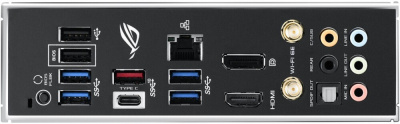 ����������� ����� ASUS ROG STRIX B550-F GAMING WI-FI II Socket AM4, AMD B550, 4xDDR4, PCI-E 4.0, 2500 ����/�, Wi-Fi, Bluetooth, 4xUSB 3.2 Gen1, USB 3.2 Gen2, USB 3.2 Gen2 Type-C, HDMI, DisplayPort, ���������, ATX