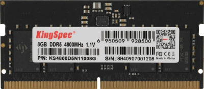 ����������� ������ KIingspec KS4800D5N11008G DDR5 - 1x 8�� 4800���, ��� ��������� (SO-DIMM), Ret