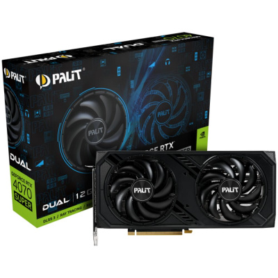 ���������� Palit PCI-E 4.0 RTX4070 SUPER DUAL NVIDIA GeForce RTX 4070 Super 12Gb 192bit GDDR6X 1980/10500 HDMIx1 DPx3 HDCP Ret (NED407S019K9-1043D)