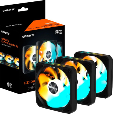 ���������� � ������ Gigabyte GBT EZRVSFAN1203 3X120mm ARGB FANs set. PWM, 3 Pin