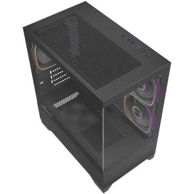 ������ Powercase Vision Micro M4B, Tempered Glass, Type-C, 3x 120mm ARGB PWM Fan, ������, mATX  (CVMM4B-A3)