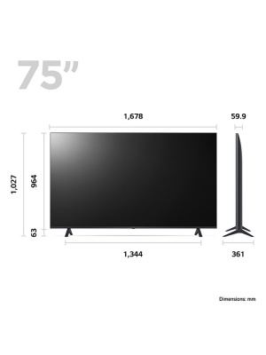 LG 75" 75UR78006LK.ARUB Ultra HD 4k SmartTV