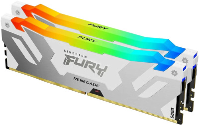 ������ ����������� Kingston 32GB 6400MT/s DDR5 CL32 DIMM (Kit of 2) FURY Renegade RGB White XMP (KF564C32RWAK2-32)
