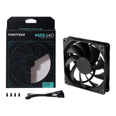  PHANTEKS M25 Black 140x140x25 (PWM, 20./, 400-1800 /, 36.57dBa) / PH-F140M25_PWM_BBK01_RU