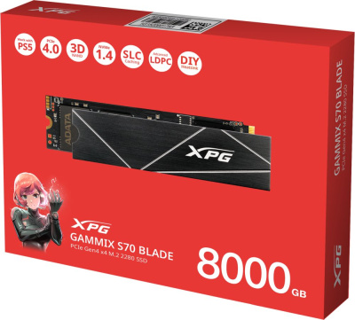 ������������� ���������� ADATA SSD GAMMIX S70 BLADE, 8000GB (AGAMMIXS70B-8000G-CS)