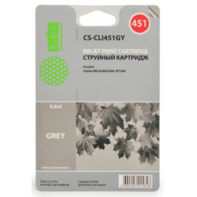�������� �������� Cactus CS-CLI451GY ����� ��� Canon MG6340/5440/IP7240 (9.8��)