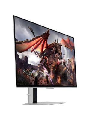 ������� SAMSUNG Odyssey OLED G8 G80SD S32DG800SI 32" UHD Smart OLED, 3840x2160, 240Hz, 0,03ms, 250�d/m, 1500000:1, HDR10 | 2xHDMI(2.1), DP(1.4), 2xUSB3.0 | HAS, Pivot, Swivel, InPSU, Speakers, Vesa 100, Silver