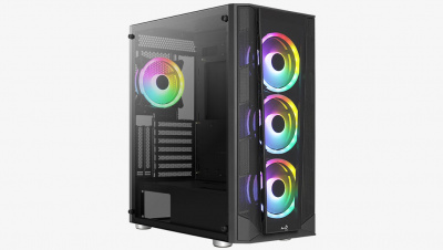  MidiTower AeroCool PRISM-G-BK-v2 ATX Black 4120mm FRGB fan (4711099471768)