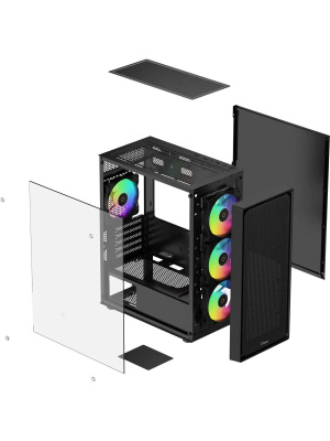 ������ Ocypus Gamma C50 BK ARGB, MATX, USB3.0*1+USB2.0*2, FRONT 3x120mm ARGB, REAR 1x120mm ARGB