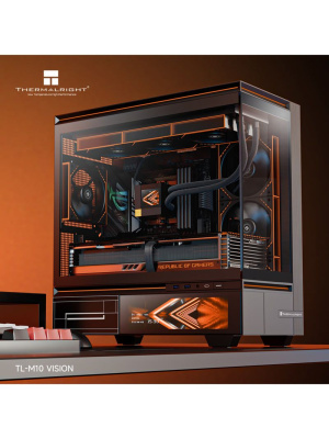 ������ Thermalright M10 Vision, Mini-Tower, TG, LCD, ARGB, no fans, 2xUSB-A 3.0, 1xUSB Type-C, mATX, mITX Black