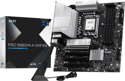����������� ����� MSI PRO B860M-A WIFI6E, Socket LGA 1851, Intel B860, mATX, Ret