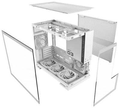 ������ Geometric Future Model 3 White with fans / mATX / 5x120mm ARGB fans / 1AM3NZWT00110