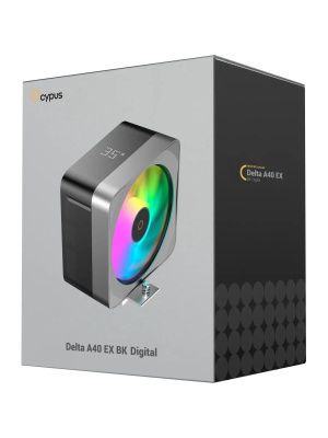 ����� ��� ���������� Ocypus Delta A40 EX BK Digital (200W, 4-pin PWM, LED temp., 157mm, Al/Cu, 4x6mm, ARGB, 1x120mm, 60CFM, 31dBA, 1600RPM, S:1851/1700/1200/115X, AM5/AM4, black)