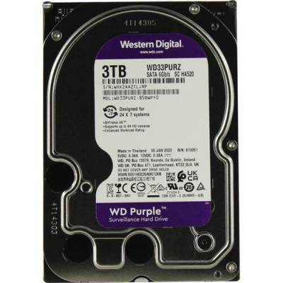 ������� ���� 3TB WD Surveillance Purple WD33PURZ,  SATA-III, (5400rpm) 64Mb 3.5"