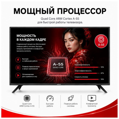 ��������� AKAI 50" ��������� Q-LED AKAI TA50BQ900 /UHD/SBER �����/