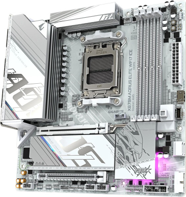 ����������� ����� Gigabyte X870M AORUS ELITE WIFI7 ICE, AM5, AMD X870, mATX, Ret