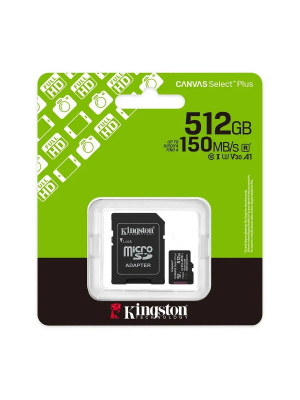 ���� ����� microSDXC 512GB Kingston SDCS3/512GB Canvas Select Plus + adapter