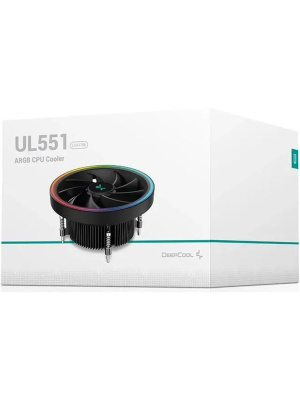 ����� ��� ���������� DeepCool UL551 1700 ��� Socket/1700/1851, 90 ��, 1800rpm, 26.8 ���, 60��, 4-pin PWM+3-pin 5V ARGB, Al, ARGB (R-UL551-BKAMAB-G-17)